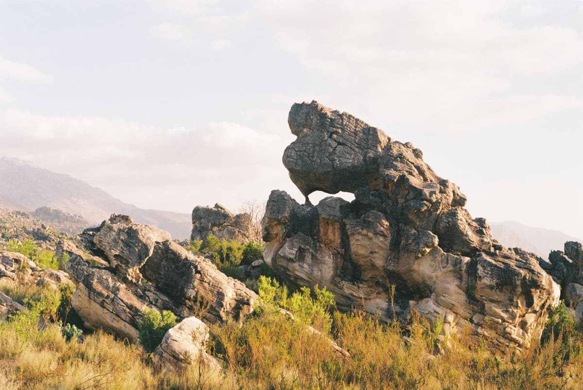 Rock formations in natural landscape
